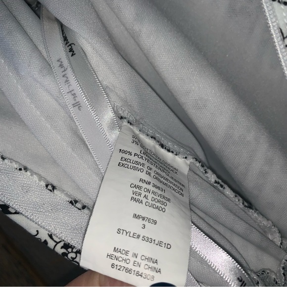 Women’s 3 Vintage MY MICHELLE White Black Floral Spaghetti Strap Sundress EXC - Picture 15 of 16